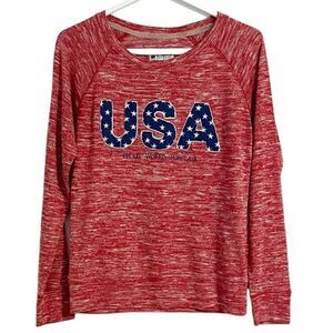 Disney Parks Epcot World Showcase USA Heather Crewneck Long Sleeve Size Medium